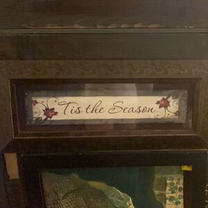 "Tis the Season" Framed Wall Sign - Brown Wood Jennifer Pugh